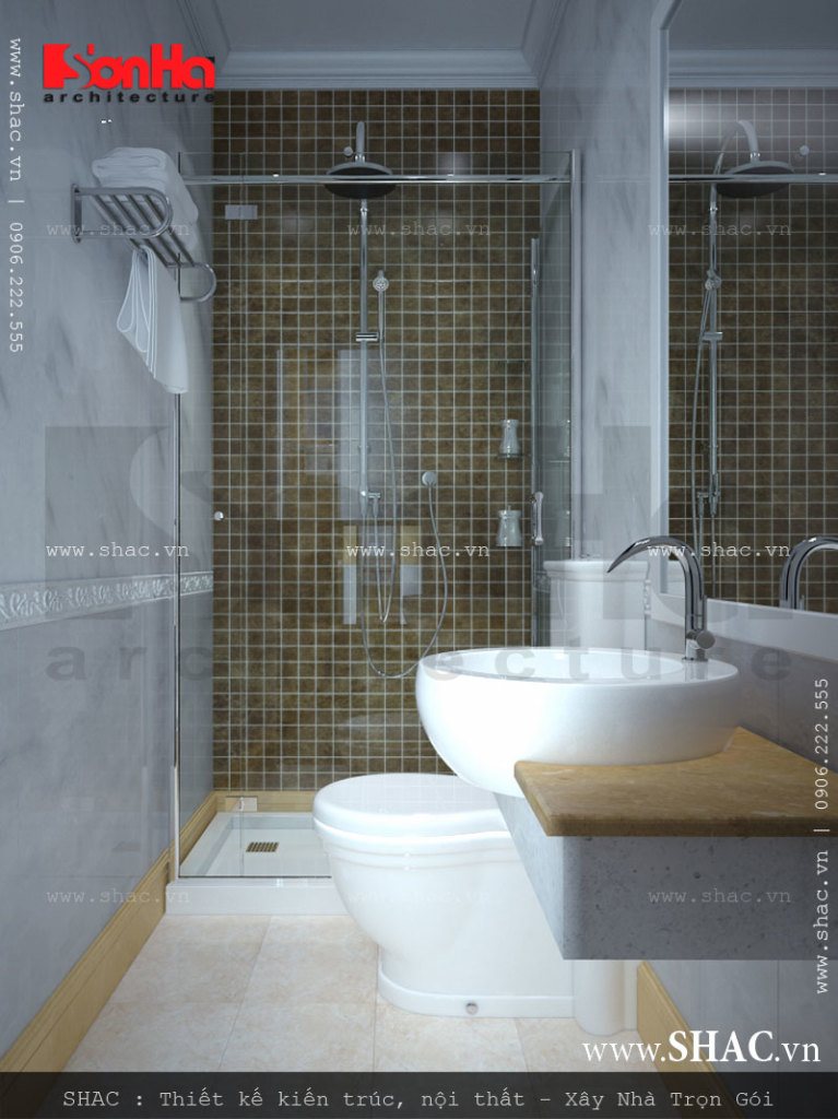 Phòng WC có bồn tắm kính Thiết kế Wc đẹp