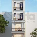 Nhà ống 4 tầng có cột kèo phào chỉ