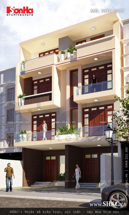 Mẫu nhà ống 4 tầng liền kề