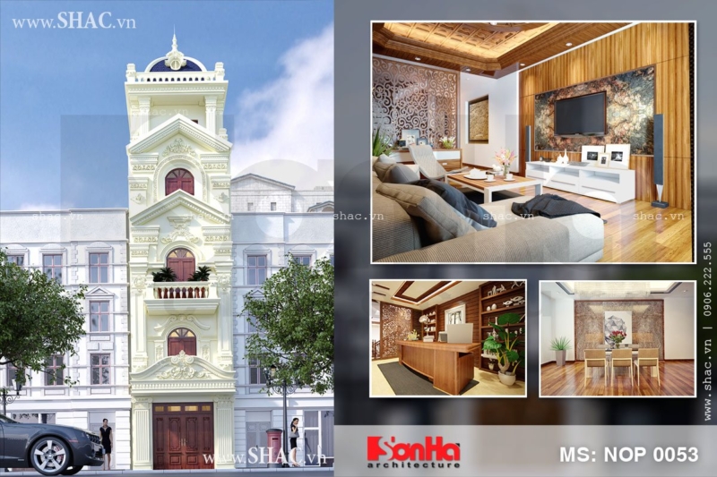 Nhà ống Pháp 5 tầng mặt tiền 4m