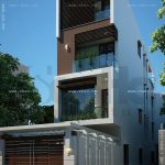 Nhà phố 4 tầng có sân và cổng