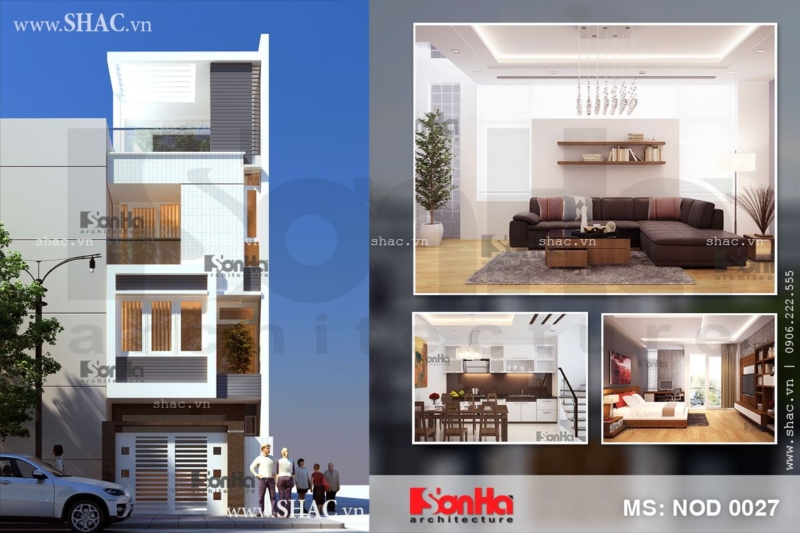 Nhà phố hiện đại mặt tiền 5m 4 tầng