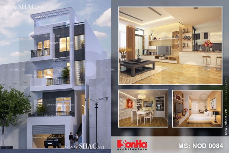 Nhà phố phong cách hiện đại mạnh mẽ