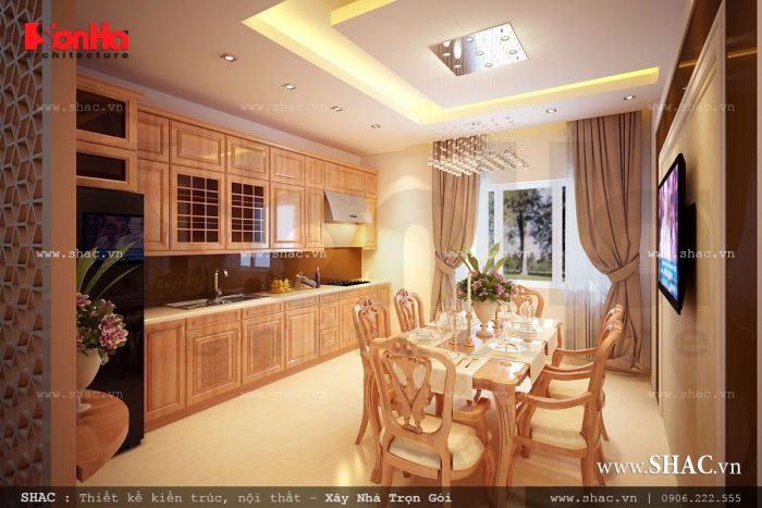 Phòng ăn đẹp với nội thất gỗ