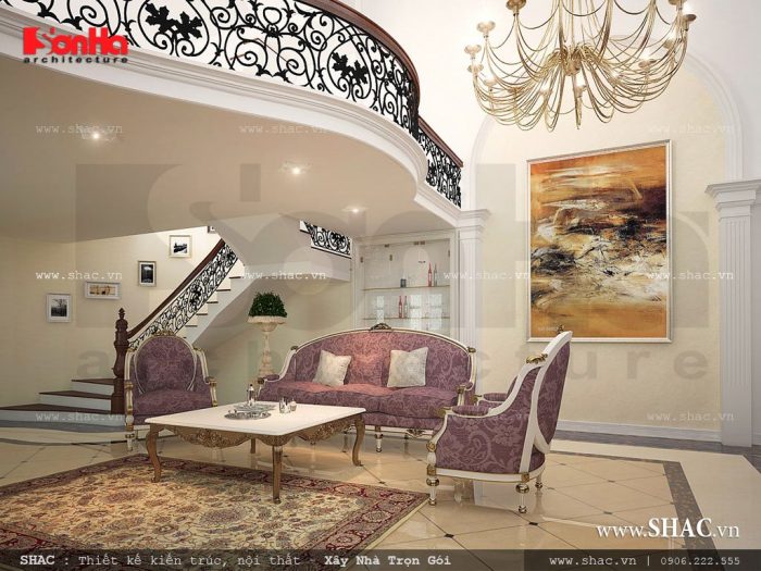 Phòng khách kiểu Pháp cổ điển