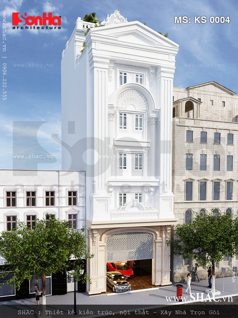 Phối cảnh khách sạn mini Phối cảnh khách sạn kiểu pháp đẹp