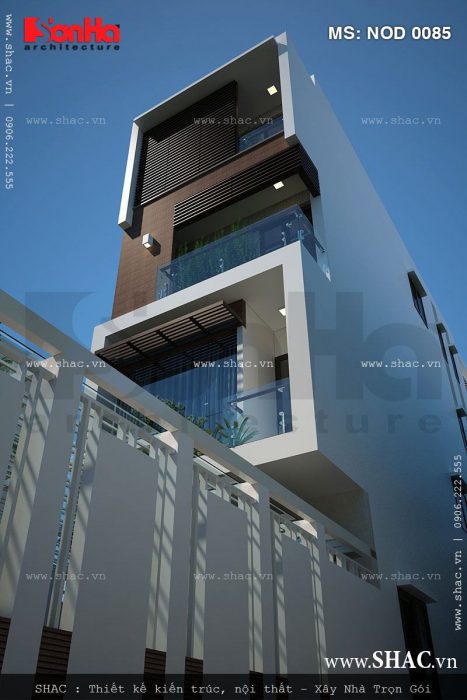 Kiến trúc nhà ống 4 tầng hiện đại