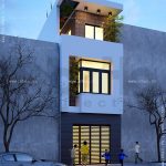 Phối cảnh nhà ống hiện đại 3 tầng