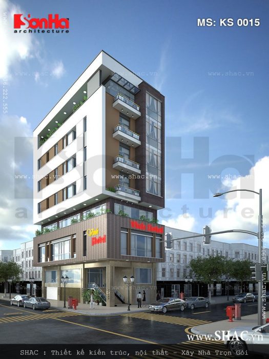 Phối cảnh Khách sạn 8 tầng hiện đại