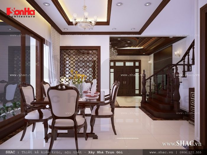 Phòng ăn nội thất gỗ cổ điển