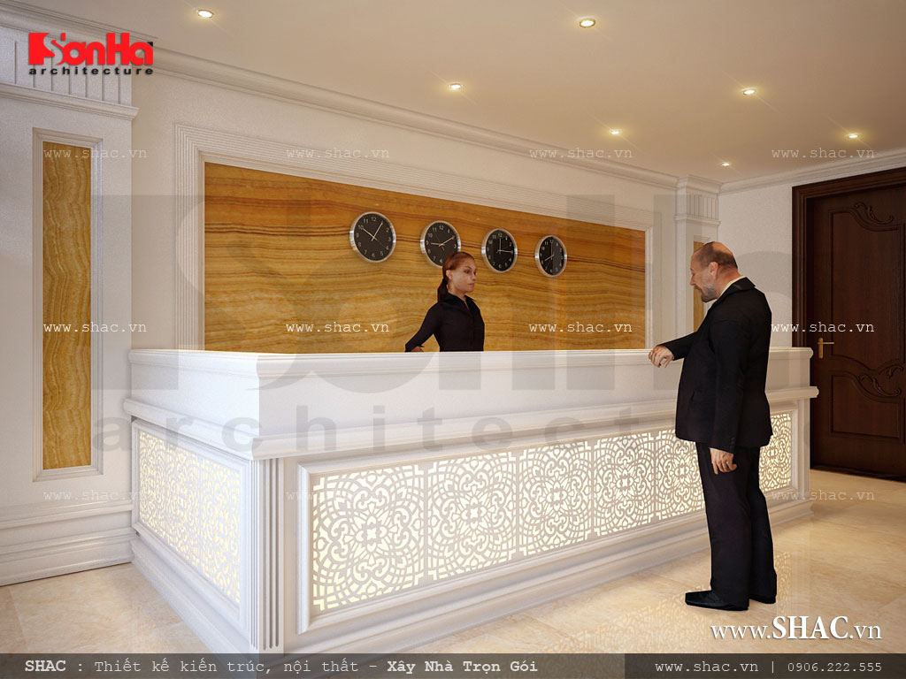 Quầy lễ tân khách sạn sang trọng Quầy lễ tân khách sạn 2 sao