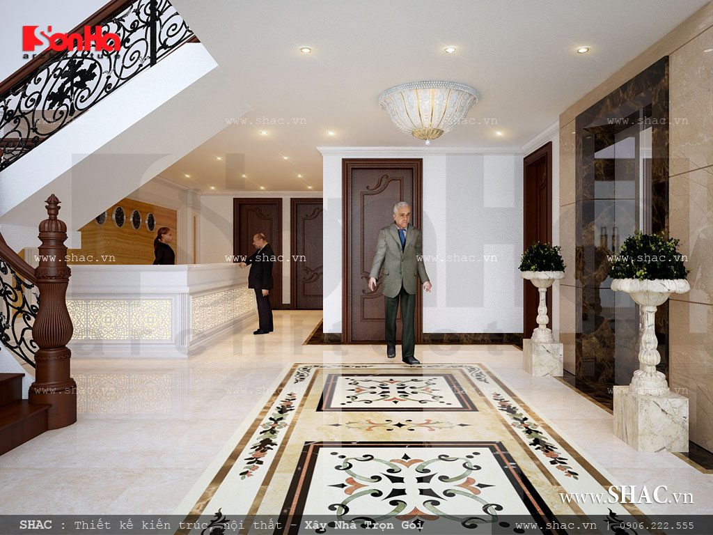 Quầy lễ tân khách sạn Quầy lễ tân - Sảnh khách sạn mini