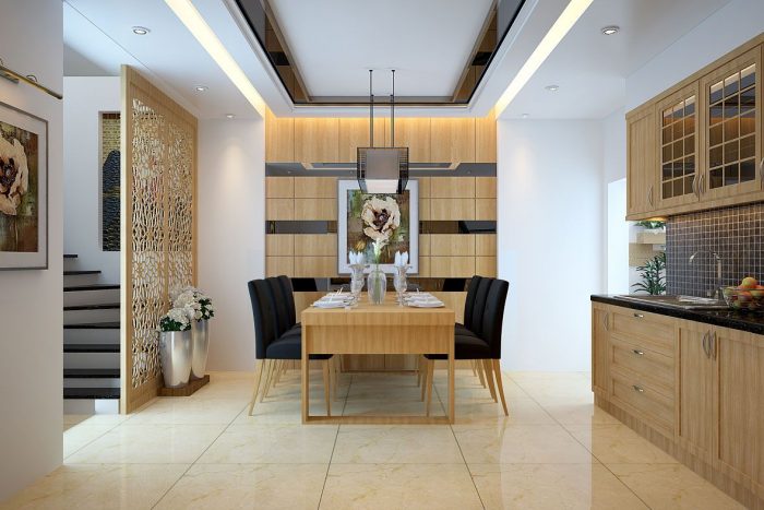 Bếp ăn đơn giản và ấm cúng