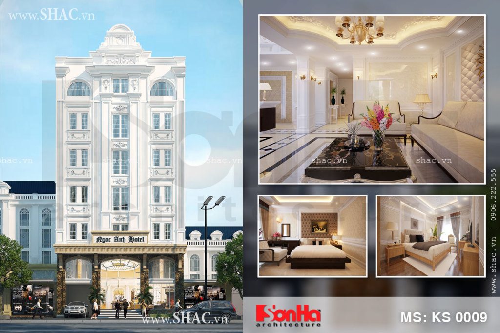 Mẫu thiết kế khách sạn đẹp cổ điển tại Sài Gòn với tiêu chuẩn 3 sao lộng lẫy tại quận Phú Nhuận