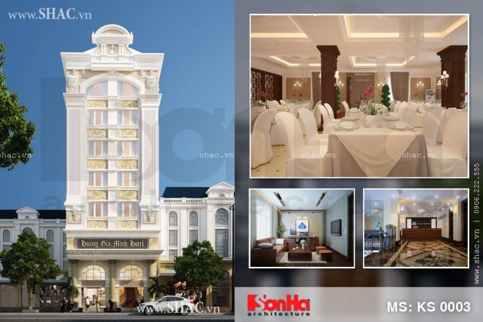 Thiết kế khách sạn 3 sao sang trọng - ks 0003 Thiết kế khách sạn 3 sao sang trọng