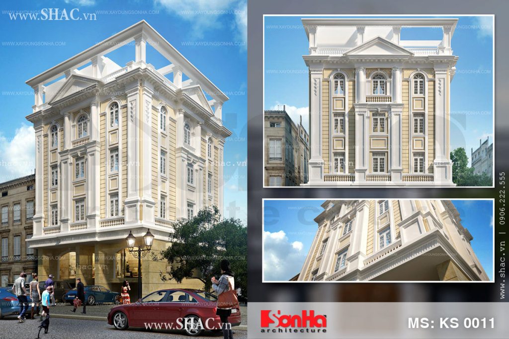 Thiết kế khách sạn 6 tầng tiêu chuẩn 3 sao – KS 0011 Thiết kế khách sạn 6 tầng tiêu chuẩn 3 sao