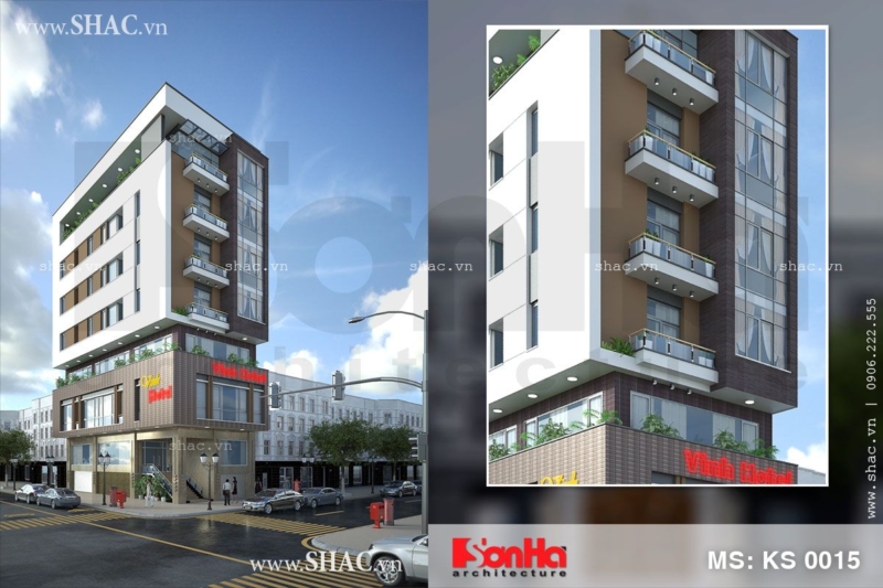 Khách sạn 8 tầng phong cách hiện đại