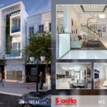 Thiết kế nhà lô phố 3 tầng kiểu hiện đại