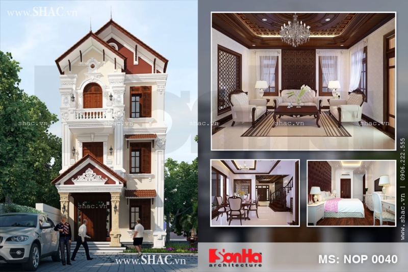 Thiết kế nhà ống 3 tầng kiểu Pháp