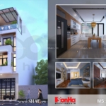 Thiết kế nhà ống 4 tầng phong cách hiện đại