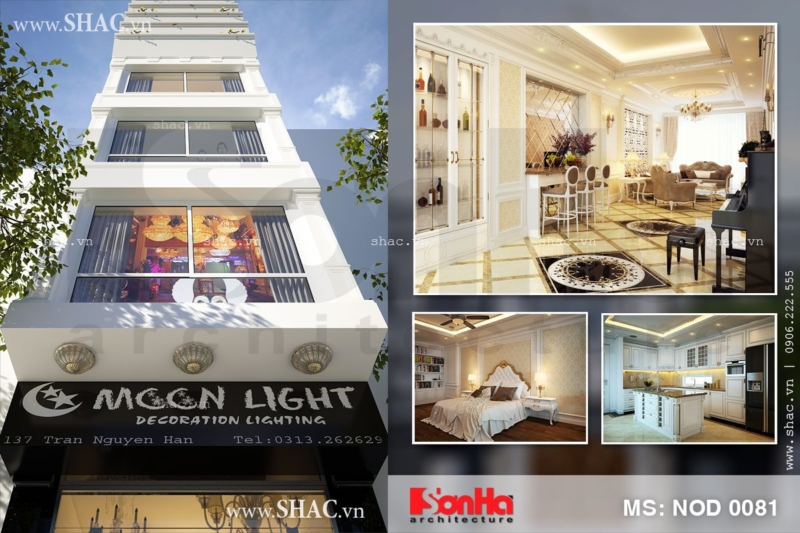 Thiết kế nhà ống 7 tầng kết hợp kinh doanh