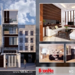 Thiết kế nhà ống có cổng 3,5 tầng