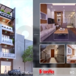 Thiết kế nhà ống hiện đại 5 tầng