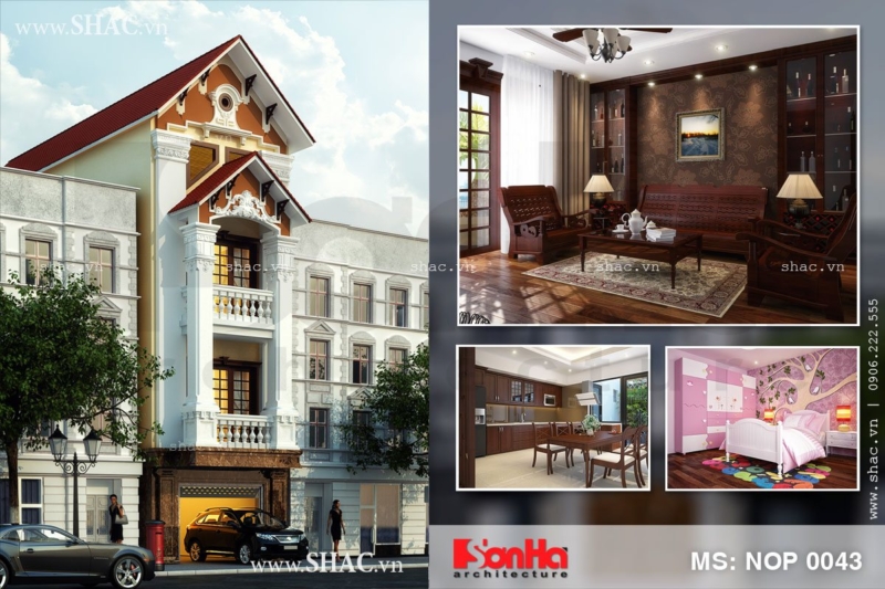 Thiết kế nhà ống kiến trúc Pháp 4 tầng