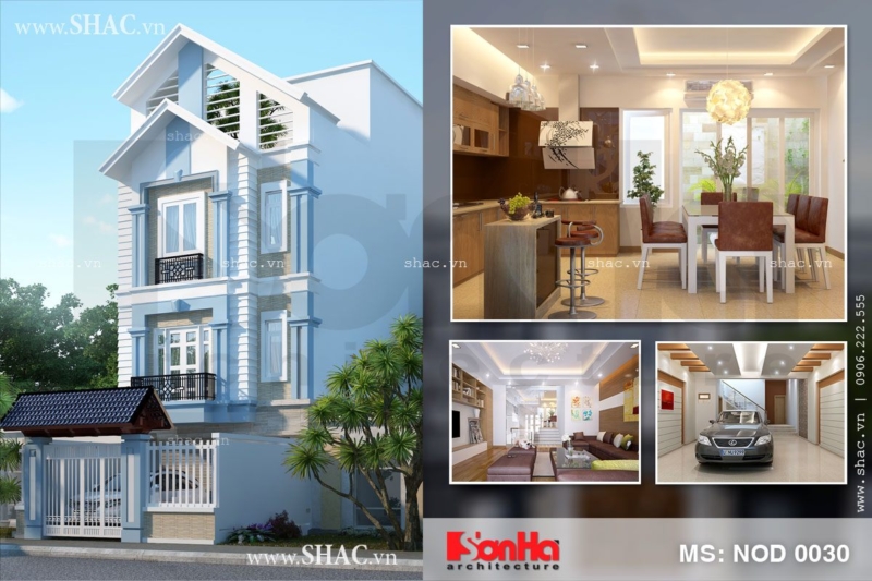 Thiết kế nhà ống tân cổ điển hiện đại 4 tầng