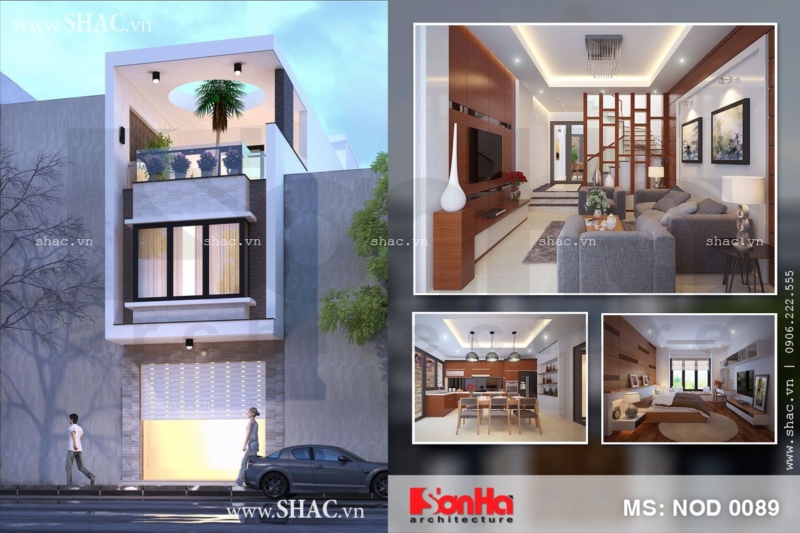 Thiết kế nhà phố 3 tầng hiện đại