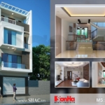 Thiết kế nhà phố lệch tầng phong cách hiện đại