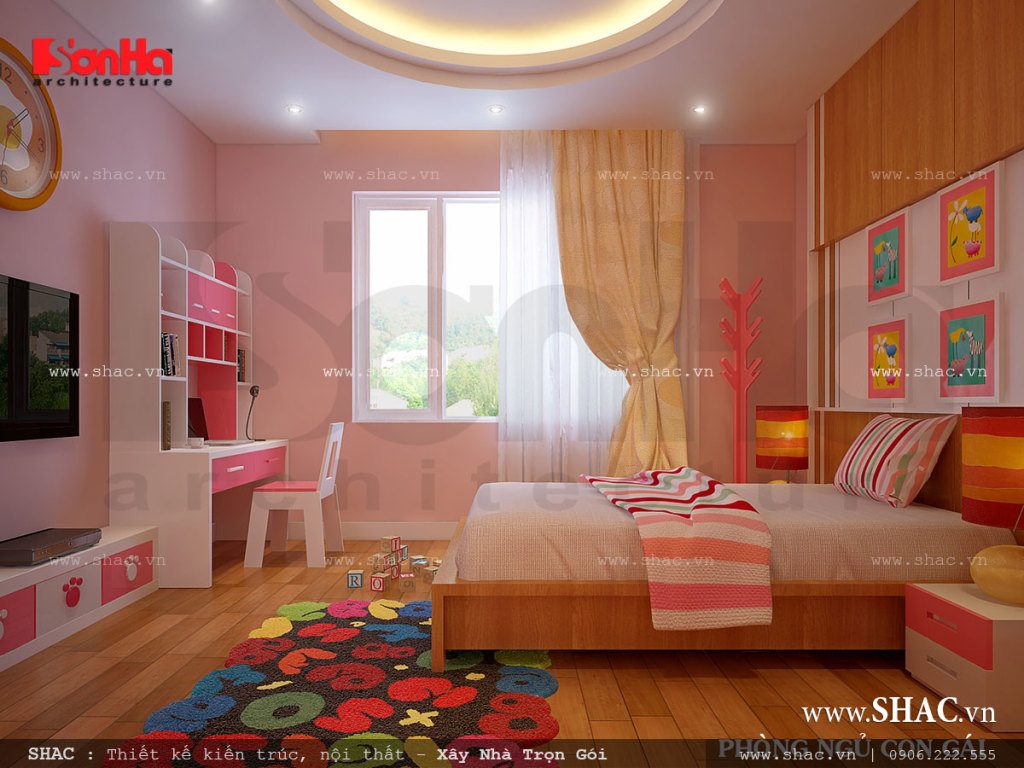 Thiết kế phòng ngủ cho bé gái - nod 0068