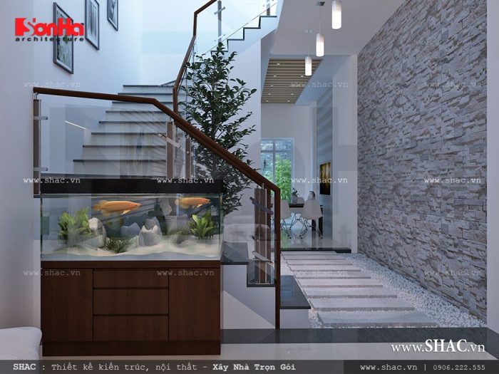 Thiết kế cầu thang kính