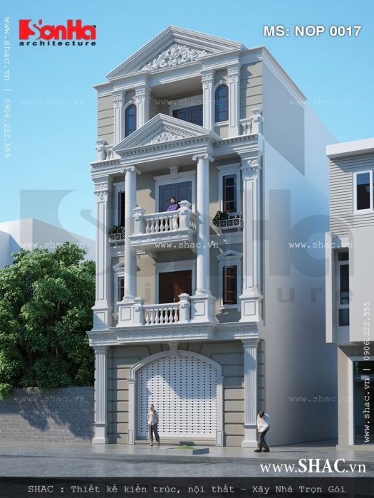 Nhà ống 4 tầng kiến trúc Pháp