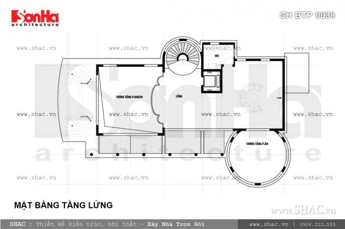 Mặt bằng tầng lửng biệt thự