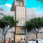 Kiến trúc mặt sau nhà lô phố 4 tầng