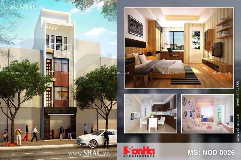 Nhà lô phố 4 tầng hiện đại