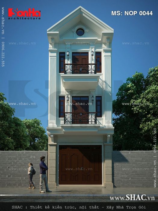 Kiến trúc nhà phố 3 tầng kiểu Pháp