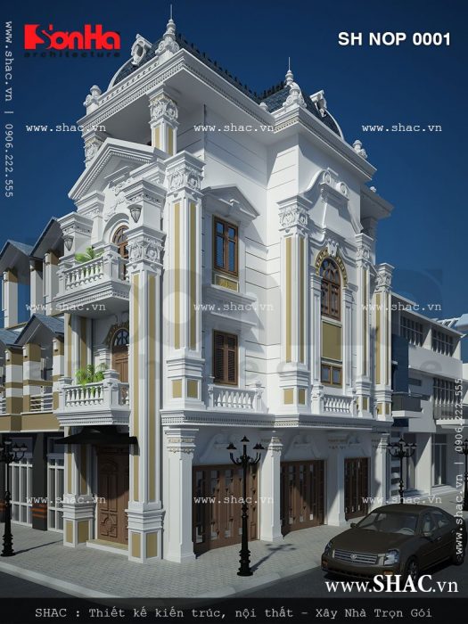 Nhà phố 4 tầng kiểu Pháp