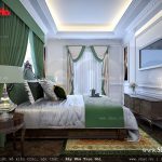 Phòng ngủ màu xanh lá