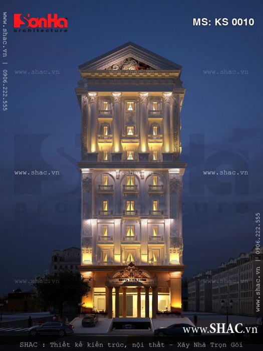 Phối cảnh khách sạn về đêm