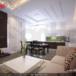 Phòng bếp ăn hiện đại với cách bài trí giản tiện, khoa học