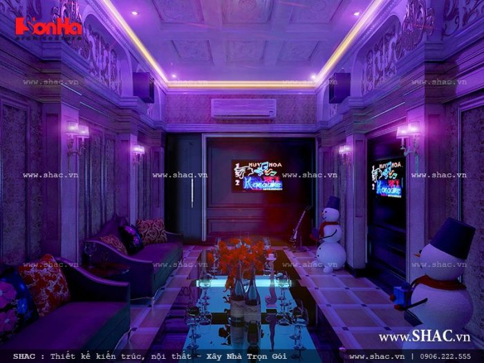 thiết kế nội thất phòng karaoke cổ điển