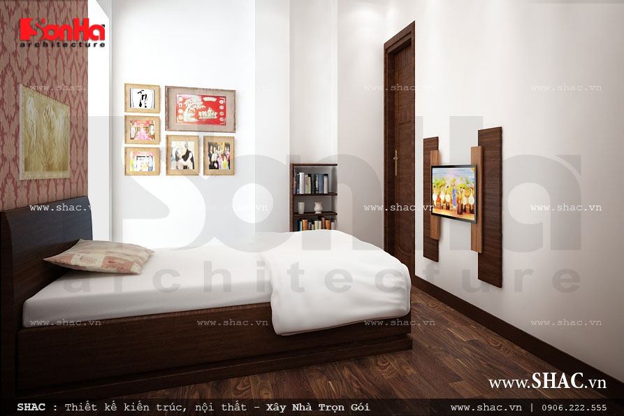 Phòng ngủ ấm ấp với sàn gỗ