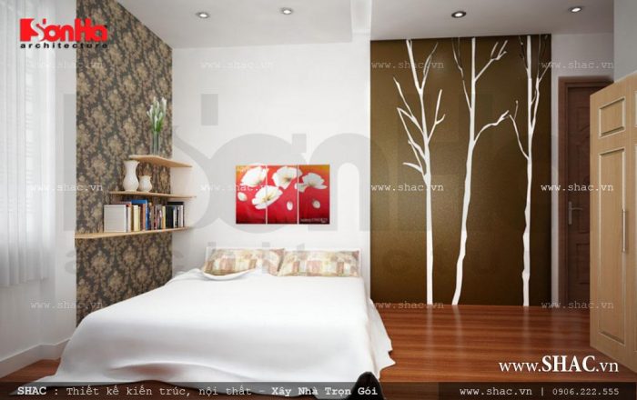 Phòng ngủ tầng 3 nhẹ nhàng, thanh thoát với trang trí độc đáo