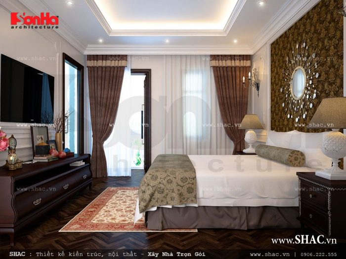 Mẫu phòng ngủ đẹp ga giường trắng