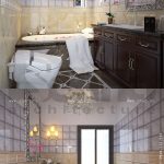 Phòng WC tiện nghi có bồn tắm