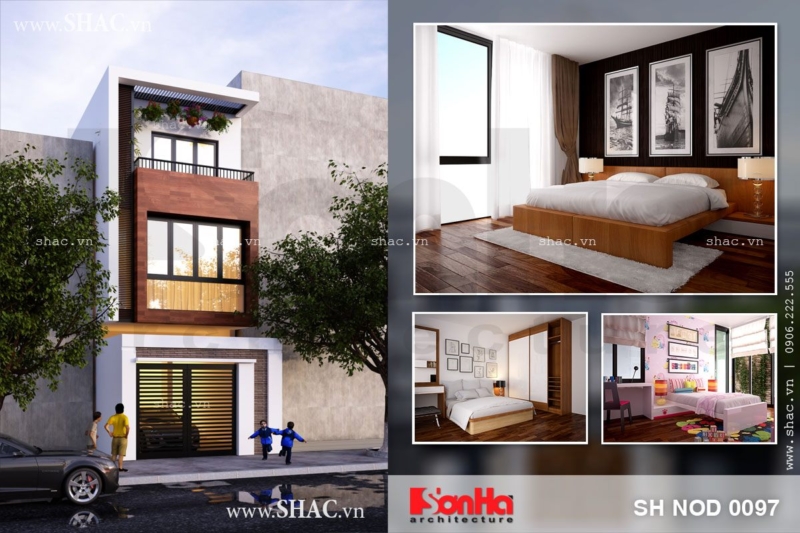 Thiết kế nhà phố 3 tầng kiểu hiện đại