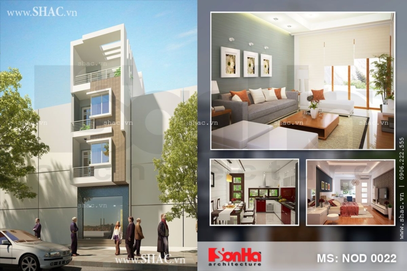 Thiết kế nhà phố 4m mặt tiền đẹp