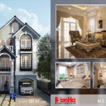 Thiết kế nhà phố bán biệt thự Pháp 3 tầng đẹp